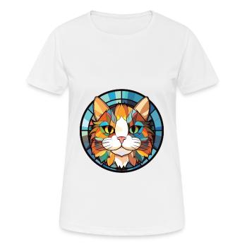 Munchkin-Katze bunte Aquarell-Haustier-Illustration - Frauen T-Shirt atmungsaktiv - Weiß - Vorne - AI Model Female 172 dark (172cm)