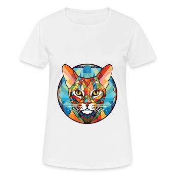 Ocicat Cat Breed Illustration aquarelle colorée - T-shirt respirant Femme - blanc - Devant - AI Model Female 172 dark (172cm)