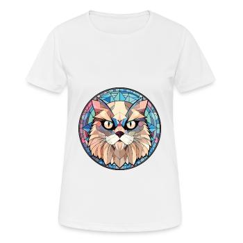 Chat de l’Himalaya aquarelle colorée Illustration pour animaux de compagnie - T-shirt respirant Femme - blanc - Devant - AI Model Female 172 dark (172cm)