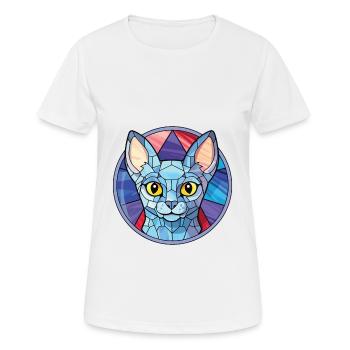 Korat Cat Cat Breed Illustration aquarelle colorée - T-shirt respirant Femme - blanc - Devant - AI Model Female 172 dark (172cm)