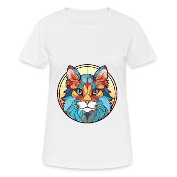 Laperm Cat Breed Illustration aquarelle colorée - T-shirt respirant Femme - blanc - Devant - AI Model Female 172 dark (172cm)