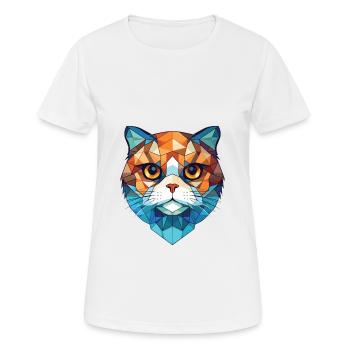 Scottish Fold chat coloré aquarelle Illustration - T-shirt respirant Femme - blanc - Devant - AI Model Female 172 dark (172cm)