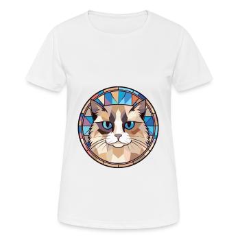 Ragdoll Cat Breed Illustration aquarelle colorée - T-shirt respirant Femme - blanc - Devant - AI Model Female 172 dark (172cm)