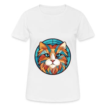 Ragamuffin chat coloré aquarelle illustration - T-shirt respirant Femme - blanc - Devant - AI Model Female 172 dark (172cm)