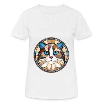 Ragdoll Cat Breed Illustration aquarelle colorée - T-shirt respirant Femme - blanc - Devant - AI Model Female 172 dark (172cm)