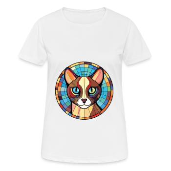 Race de chat siamois coloré aquarelle Illustration - T-shirt respirant Femme - blanc - Devant - AI Model Female 172 dark (172cm)