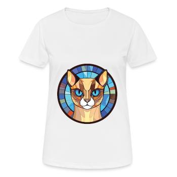 Race de chat siamois coloré aquarelle Illustration - T-shirt respirant Femme - blanc - Devant - AI Model Female 172 dark (172cm)