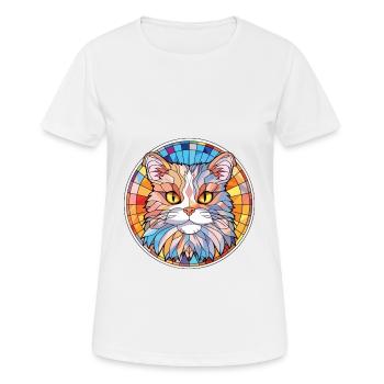 Selkirk Rex Katze Bunte Aquarell-Illustration - Frauen T-Shirt atmungsaktiv - Weiß - Vorne - AI Model Female 172 dark (172cm)