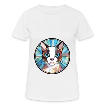 Schneeschuhkatze Buntes Aquarell Haustier Illustration - Frauen T-Shirt atmungsaktiv - Weiß - Vorne - AI Model Female 172 dark (172cm)