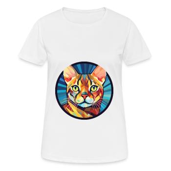 Bengal Katze Rasse bunte Aquarell Illustration - Frauen T-Shirt atmungsaktiv - Weiß - Vorne - AI Model Female 172 dark (172cm)
