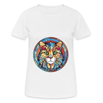 Ragamuffin chat coloré aquarelle illustration - T-shirt respirant Femme - blanc - Devant - AI Model Female 172 dark (172cm)