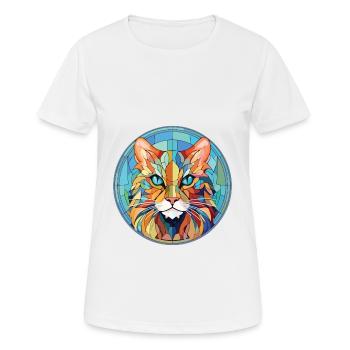 Laperm Cat Breed Illustration aquarelle colorée - T-shirt respirant Femme - blanc - Devant - AI Model Female 172 dark (172cm)