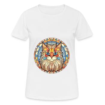 Persische Katze Rasse bunte Aquarell-Illustration - Frauen T-Shirt atmungsaktiv - Weiß - Vorne - AI Model Female 172 dark (172cm)