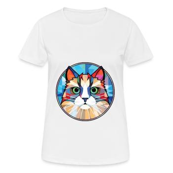 Ragdoll Cat Breed Illustration aquarelle colorée - T-shirt respirant Femme - blanc - Devant - AI Model Female 172 dark (172cm)