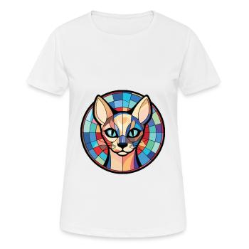 Race de chat siamois coloré aquarelle Illustration - T-shirt respirant Femme - blanc - Devant - AI Model Female 172 dark (172cm)