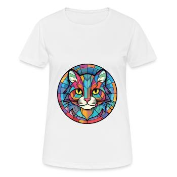 Manx Cat Breed coloré aquarelle Illustration - T-shirt respirant Femme - blanc - Devant - AI Model Female 172 dark (172cm)