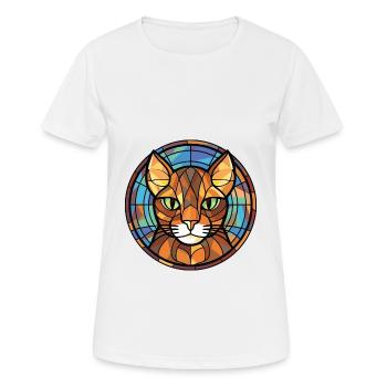 Havanna-braune Katze bunte Aquarell-Illustration - Frauen T-Shirt atmungsaktiv - Weiß - Vorne - AI Model Female 172 dark (172cm)