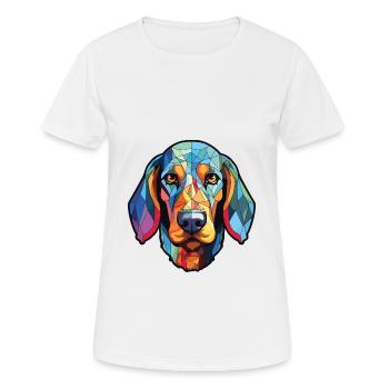 American Blue Gascogne Hund Rasse Aquarell - Frauen T-Shirt atmungsaktiv - Weiß - Vorne - AI Model Female 172 dark (172cm)