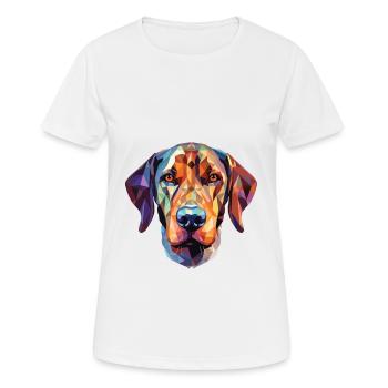 Amerikanischer Leopardenhund Hunderasse Aquarellglas - Frauen T-Shirt atmungsaktiv - Weiß - Vorne - AI Model Female 172 dark (172cm)