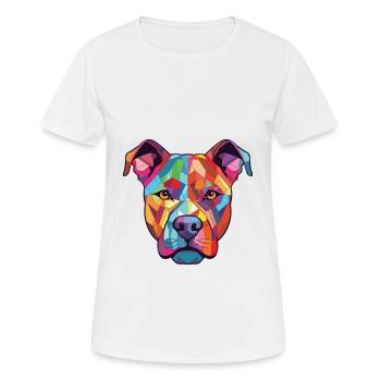 American Pitbull Terrier chien race aquarelle - T-shirt respirant Femme - blanc - Devant - AI Model Female 172 dark (172cm)