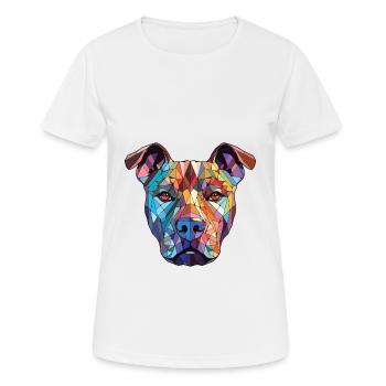American Pitbull Terrier chien race aquarelle - T-shirt respirant Femme - blanc - Devant - AI Model Female 172 dark (172cm)