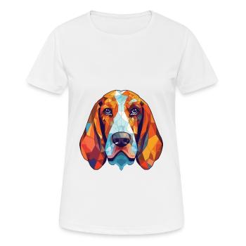 Basset Artesien Normand Dog Breed Watercolor Glass - Women's Breathable T-Shirt - white - Front - AI Model Female 172 dark (172cm)