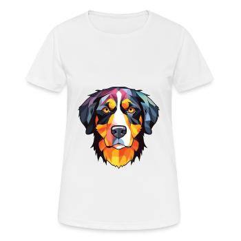 Appenzeller Sennenhund race chien aquarelle verre - T-shirt respirant Femme - blanc - Devant - AI Model Female 172 dark (172cm)