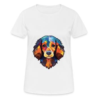 Anglos Français De Petite Venerie Chien Aquarelle - T-shirt respirant Femme - blanc - Devant - AI Model Female 172 dark (172cm)