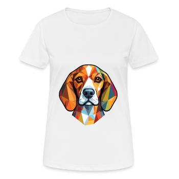 Beagle Small Scent Hound Dog Breed Watercolor - Women's Breathable T-Shirt - white - Front - AI Model Female 172 dark (172cm)