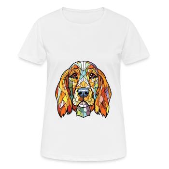 Basset Fauve De Bretagne Dog Breed Watercolor - Women's Breathable T-Shirt - white - Front - AI Model Female 172 dark (172cm)