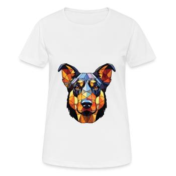 Beauceron Dog Breed Watercolor Glass Illustration - Women's Breathable T-Shirt - white - Front - AI Model Female 172 dark (172cm)