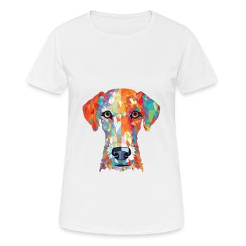 Bedlington Terrier chien race aquarelle colorée - T-shirt respirant Femme - blanc - Devant - AI Model Female 172 dark (172cm)