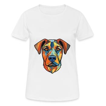 Berger De Beauce Dog Breed Watercolor Illustration - Women's Breathable T-Shirt - white - Front - AI Model Female 172 dark (172cm)