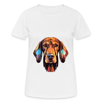 Chien de la Forêt-Noire race de chien aquarelle colorée - T-shirt respirant Femme - blanc - Devant - AI Model Female 172 dark (172cm)