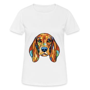 Bosnischer grobhaariger Jagdhund Hunderasse Aquarell - Frauen T-Shirt atmungsaktiv - Weiß - Vorne - AI Model Female 172 dark (172cm)