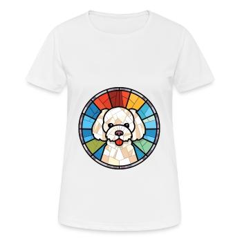 Bichon frisé chien race aquarelle Illustration - T-shirt respirant Femme - blanc - Devant - AI Model Female 172 dark (172cm)