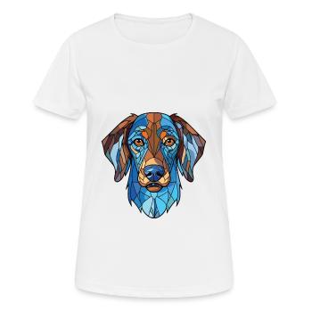 Bleu De Gascogne race chien aquarelle illustration - T-shirt respirant Femme - blanc - Devant - AI Model Female 172 dark (172cm)