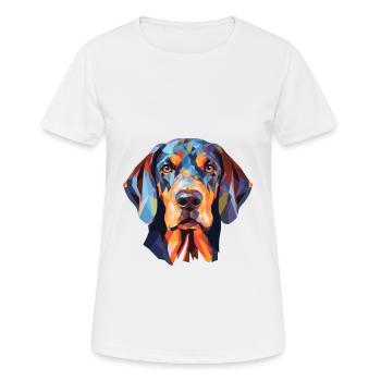 Bluetick Coonhound Dog Breed Colorful Watercolor - Women's Breathable T-Shirt - white - Front - AI Model Female 172 dark (172cm)