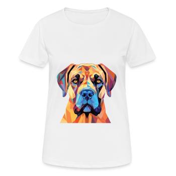 Boerboel Dog Breed Watercolor Glass Illustration - Women's Breathable T-Shirt - white - Front - AI Model Female 172 dark (172cm)