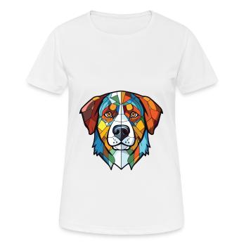 Border Colli Hunderasse Aquarell Illustration - Frauen T-Shirt atmungsaktiv - Weiß - Vorne - AI Model Female 172 dark (172cm)