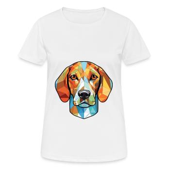 Canarian Warren Hound chien race verre aquarelle - T-shirt respirant Femme - blanc - Devant - AI Model Female 172 dark (172cm)