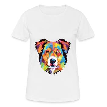 Chien de berger des Carpates race aquarelle colorée - T-shirt respirant Femme - blanc - Devant - AI Model Female 172 dark (172cm)