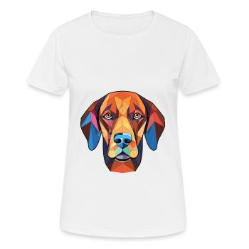 Berger du Languedoc Hunderasse buntes Aquarell - Frauen T-Shirt atmungsaktiv - Weiß - Vorne - AI Model Female 172 dark (172cm)