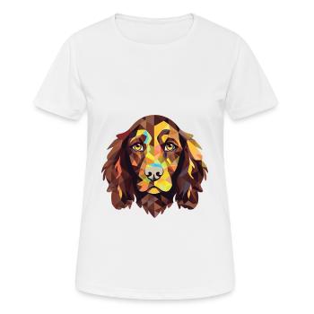Boykin Spaniel chien race aquarelle Illustration - T-shirt respirant Femme - blanc - Devant - AI Model Female 172 dark (172cm)