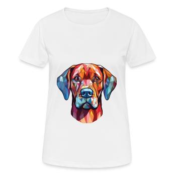 Broholmer Hunderasse Aquarell Glas Illustration - Frauen T-Shirt atmungsaktiv - Weiß - Vorne - AI Model Female 172 dark (172cm)