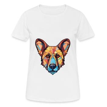 Bucovine chien de berger race aquarelle colorée - T-shirt respirant Femme - blanc - Devant - AI Model Female 172 dark (172cm)