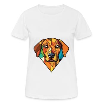 Braque Du Bourbonnais Dog Breed Watercolor Glass - Women's Breathable T-Shirt - white - Front - AI Model Female 172 dark (172cm)