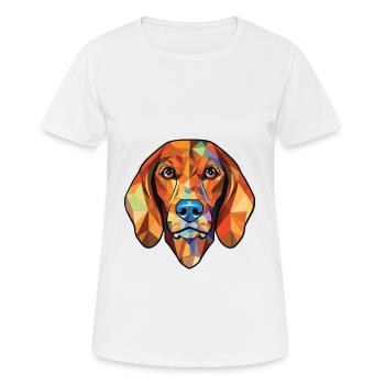 Bosnischer rauer Jagdhund Hunderasse Aquarell - Frauen T-Shirt atmungsaktiv - Weiß - Vorne - AI Model Female 172 dark (172cm)