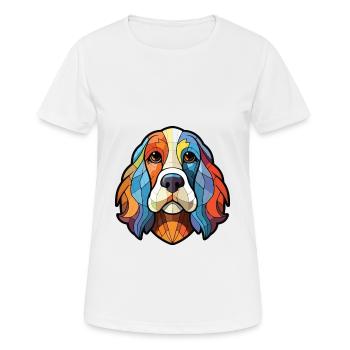Brikett Griffon Vendeen Hunderasse Aquarellglas - Frauen T-Shirt atmungsaktiv - Weiß - Vorne - AI Model Female 172 dark (172cm)