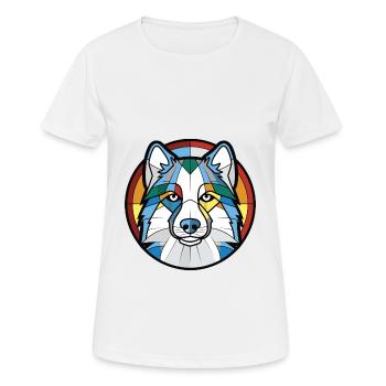Illustration à l’aquarelle de race de chien esquimau canadien - T-shirt respirant Femme - blanc - Devant - AI Model Female 172 dark (172cm)